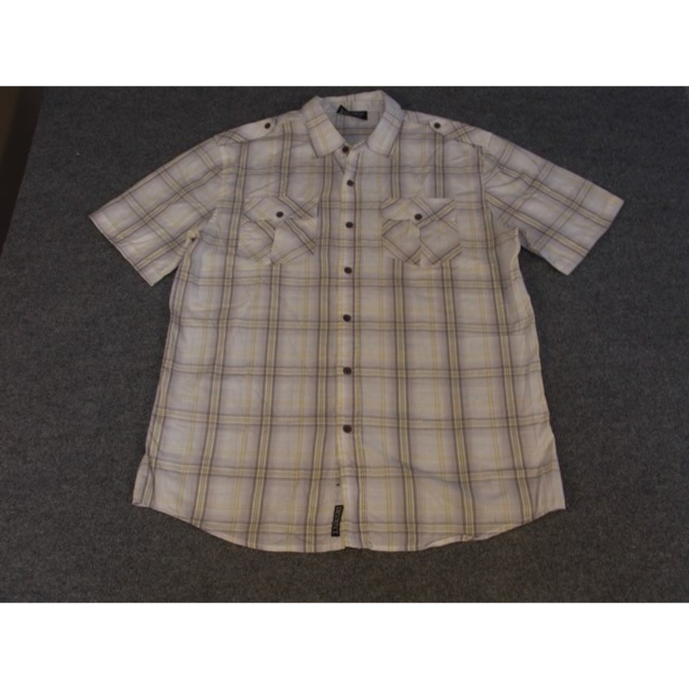 IRREVERENT Mens Plaid Short Sleeve Button Up Shirt Size‎ L #1881